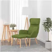 vidaXL Relaxsessel mit Hocker Hellgrün Samt