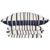 Schiesser Bettwäscheset Wesley | Gestreift | Renforcé | 2-teilig | 100% Baumwolle | Angenehm weich & glatt | YKK-Reißverschluss | 135x200 cm + 80x80 cm | Blau