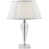 ROSSINI ILLUMINAZIONE Cristelle Tischlampe aus Kristallglas mit Stofflampenschirm, E14 IP20-Anschluss, klassisches Design -