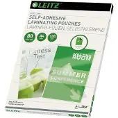 Leitz Selbstklebende Laminierfolien A4 80 Mikron 100 Einheiten