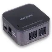 Marmitek Toslink Audio Switch - Connect TS21 - Audio Weiche Optical - 2 Ein / 1 Aus - S/PDIF - 192 kHz Sampling Rate - Dolby Digital - DTS - Schalter für Lichtleiterkabel