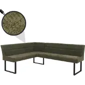 Mendler Eckbank MCW-O81, Esszimmerbank Bank, (310g/m²) Chenille Stoff/Textil Metall 159x210cm grün