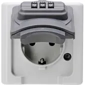Kopp Steckdose 1f arkws glz AP horiz Klappd IP44