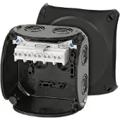 Hensel 62000050 Kabelabzweigkasten 1,5-4 qmm 6 qmm 1phasig, 5polig, schwarz KF 0404 B - 5 Stück