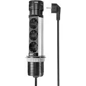 Sygonix SY-4997104 Steckdosenturm Schwarz, Edelstahl Schutzkontakt 1 St.