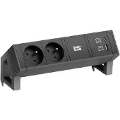 Bachmann 902.980 DESK2 2xUTE 1xUSB A/C 22W 0,2m RAL9005 902980