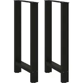 vidaXL Bartischbeine Schwarz 2 Stk. 40x(90-91) cm Stahl