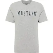 Mustang T-Shirt "T-Shirt Style Austin 1er Pack", Herren, Gr. S, grau (grau meliert), Obermaterial: 100% Baumwolle CO(Bio)., Shirts T-Shirt