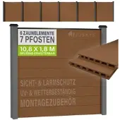 Juskys WPC Zaun aus Elementen & Pfosten