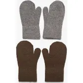 CeLaVi Fäustlinge - Wolle/Nylon - 2er-Pack - Militäroliv/Graumel - - 1-2 Jahre (80-92) - Handschuhe/Fäustlinge
