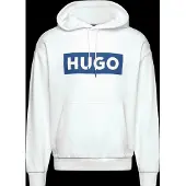 HUGO Hoodie aus Baumwoll-Terry mit rechteckigem Logo-Print Grösse L