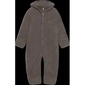 Huttelihut Overall Merinowolle mit Ohren, Brown Melange, 74