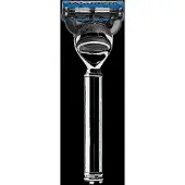 Mühle Stylo 5-Klingen-Rasierer, kompatibel mit Gillette Fusion, Griff aus Metall, verchromt