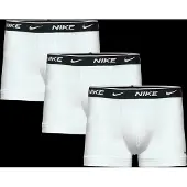 Nike Trunk UNDERWEAR "TRUNK 3PK", Herren, Gr. L, 3 Stk., Jersey, weiß (weiß, weiß, weiß), Jersey, Obermaterial: 95% Baumwolle, 5% Elasthan, körpernah, Unterhosen Trunk, mit Logo-Elastikbund