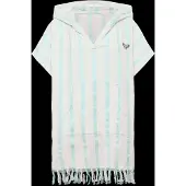 Roxy Badeponcho "Bird Of Fever", Damen, tanager turquoise, Obermaterial: 100% Baumwolle., Hausmäntel Badeponcho