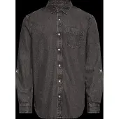 Scotch & Soda Washed 1 Pocket Black Langarmhemd