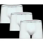 Tommy Hilfiger Trunk "TRUNK 3 PACK", Herren, Gr. S (48), 3 Stk., Jersey, weiß (3x weiß), Jersey, Obermaterial: 95% Baumwolle, 5% Elasthan, UNDERWEAR, körpernah, Unterhosen Trunk, mit Logoschriftzug