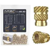 Ruthex #4-40 Gewindeeinsatz Zoll (UNC) - 100 Stück RX-4-40x5.7 Gewindebuchsen aus Messing