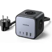 UGREEN DigiNest Pro, 1 AC-Ausgänge, Typ C, 1,8 m, Grau, Schwarz, 3680 W