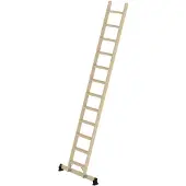 MUNK Günzburger Steigtechnik MUNK Holz-Anlegeleiter mit Nivello Traverse 12 Stufen