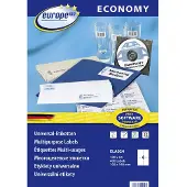 Avery ELA024 Etiketter 105 x 148.5 mm Papir Hvid 400 stk Permanent Universelle etiketter Bläck, Laser, Kopi 100 Blatt DIN A4
