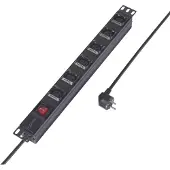 Sygonix SY-6736982 Steckdosenleiste 19 Zoll 6fach Schwarz Schutzkontakt 1 St.