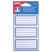 Agipa Buchetiketten, weiá/blau, 34 x 75 mm, liniert