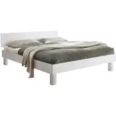 Hasena Holzbett "Forti", weiß (weiß deckend, lackiert, weiß deckend lackiert), B:146cm H:41cm L:214cm, MDF, Betten, Holzbett, Fußhöhe 25 cm