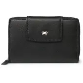 Braun Büffel Portemonnaie GOLF RFID RV-Geldbörse M 15 Kartenfächer schwarz Uni - Leder