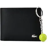 Lacoste Leder Geldbörse Schlüsselanhänger Billfold Key Ring Box Noir KR Ball Jaune Flou schwarz