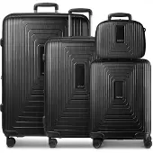 Redolz Essentials 14 Trolley Set 4-teilig ( S Exp. + Beauty Case ) Black Metallic schwarz 54cm