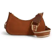 Ted Baker Leder Umhängetasche Shayine Webbing Small Suede Shoulder Bag Brown hellbraun