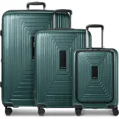Redolz mit Laptopfach Essentials 14 Trolley Set 3-teilig ( S Exp. Front Pocket ) Pearl-Green Metallic grün 54cm