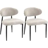 HOMCOM ESSZIMMERSTUHL 2ER-SET in Leinenoptik Beige
