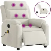 vidaXL Massagesessel Elektrisch Creme Samt