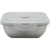 Fackelmann Mikrowellengeeignete Edelstahl-Lunchbox 400 ml mit Deckel