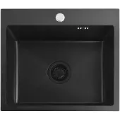 REA Spülbecken Leo Modell 50 in Schwarz für die Küche, Beckenmaße 400x450x185 mm