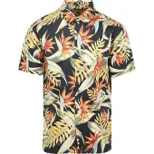 Superdry für Herren. M4010947A Marineblaues Hemd mit Hawaii-Print (XL), Lässig, Modal, Kurzarm
