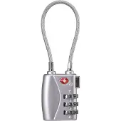 Sygonix SY-5044450 Kabelschloss 33 mm TSA Silber Zahlenschloss
