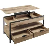 Vasagle Couchtisch, höhenverstellbarer Wohnzimmertisch, 50 x 100 x (48-63) cm