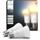 Philips Hue White Ambiance Smart E27 LED, 6 W 810 lm CCT 2er LED CCT, dimmbar, Kunststoff, E27 Smart Led