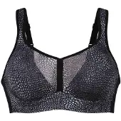 MMTC Benelux Soft-BH , Damen, Gr. 90, Cup B, schwarz-weiß (anthrazit), 49% Polyamid, 39% Polyester, 12% Elasthan, BHs Soft-BH