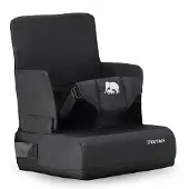 Deryan Travel Booster Sitzerhöhung – Inklusive Befestigungsgurt – Schwarz