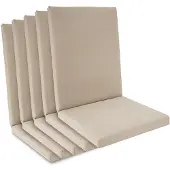 Beautissu 5er Set Niedriglehner Auflage wasserdicht 100x50x5,5cm Beige