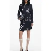 Desigual Nero Viscosa Women Dress