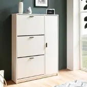 FineBuy Schuhschrank Schuhkipper Garderobe Weiß Schuhkommode Flurschrank Modern