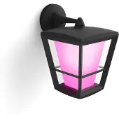 Philips White and Color ambiance Econic Outdoor hängende Wandleuchte schwarz, Intelligente Wandleuchte, Bluetooth/Zigbee, Schwarz, LED, Glas, Nicht austauschbare(s) Leuchtmittel