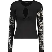 Desigual Bluse 26SWTK18 Schwarz Slim Fit