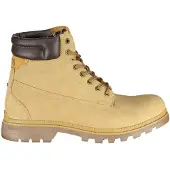 Carrera Bequeme beige Damen-Schnürstiefel mit Kontrastdetails und Logo