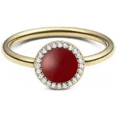 Daniel Wellington Gold-Plated Ring With Red Agate And Crystals Audrey Dw0040125